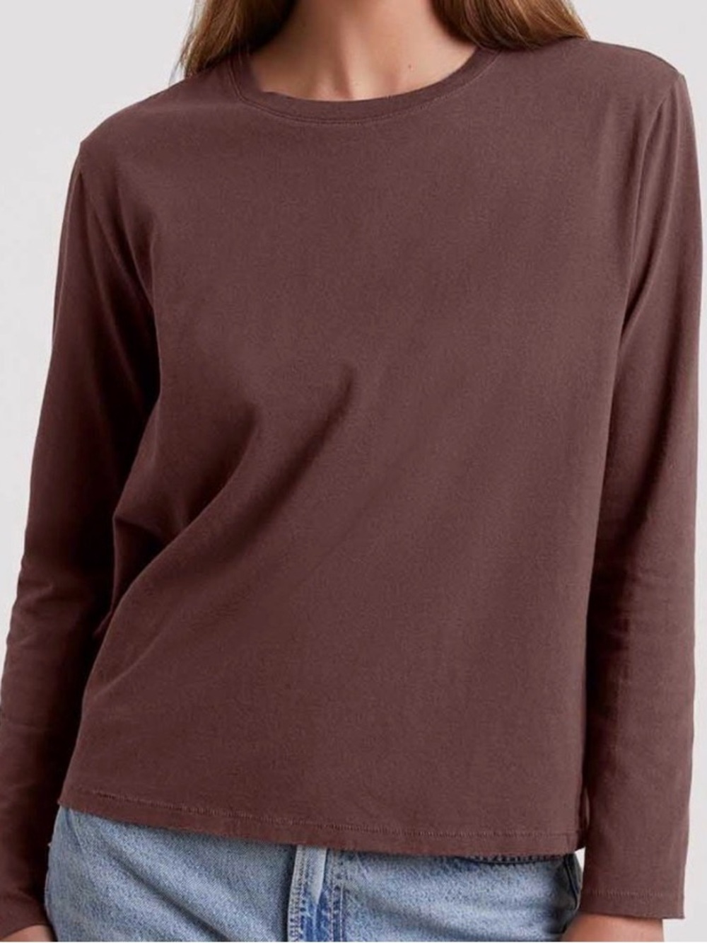 nuuds Brown Long Sleeve Crewneck Tee